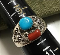 Men’s sterling silver Southwest style ring