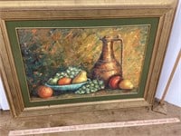 Framed and signed oil on canvas still life