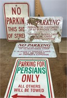 4 No Parking signs