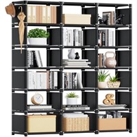 Mavivegue Bookshelf, 18 Cube Storage Organizer,...
