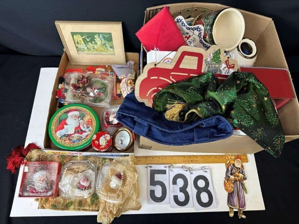 Flat and Box of Christmas Items