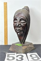 African Wood Bust - 17"