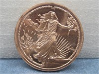 Four .999 Fine Copper Liberty & Skeleton Coins