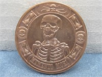 Four .999 Fine Copper Momento Mori Coins