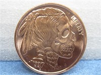 Four .999 Fine Copper Indian Skull Coins