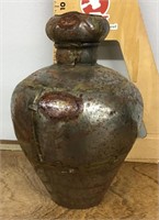 Distressed metal vase