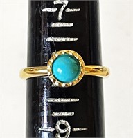 Gold over sterling ring with turquoise