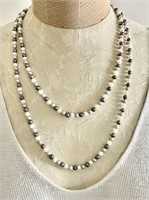 46" strand of real pearls w/sterling clasp