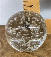 Glass orb paperweight