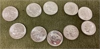 10 uncirculated 1960 dimes