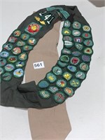 GIRL SCOUT SASH W/ PATCHES TROUP PITTSBURGH 241