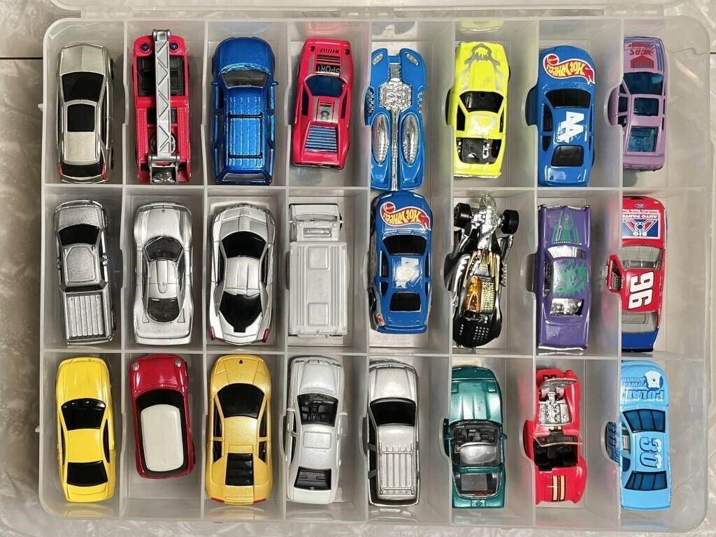 48 diecast cars in 2-sided carry case
