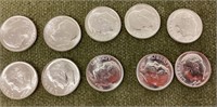 10 uncirculated 1960 dimes