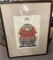 43x54 watercolor of Chinese Empress on throne