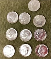 10 uncirculated 1961 dimes