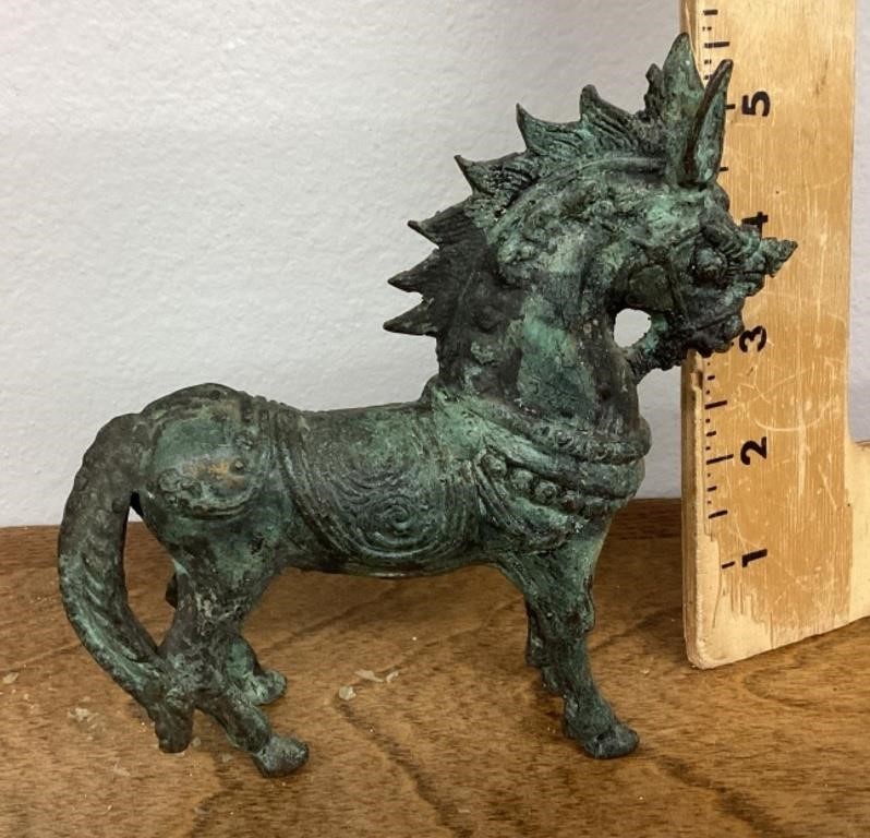 Metal war horse figure