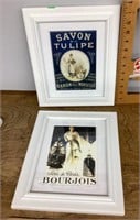 Pair of framed French advertising