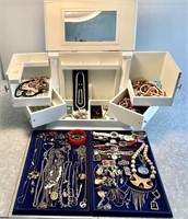 Multi-level jewelry box and costume jewelry