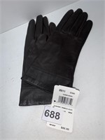 COACH BROWN LEATHER NEW GLOVES W/ TAG SZ. 7.5
