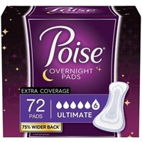Poise Overnight Pads For Women, Ultimate...