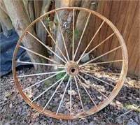 4Ft Wide Antique Metal Wagon Wheel