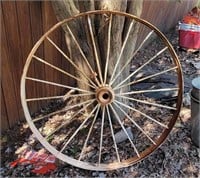 4Ft Wide Antique Metal Wagon Wheel