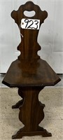 32" Antique Wood Hall Chair