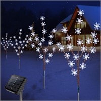 Homeleo 4 Set Snowflake Solar Christmas Lights,...