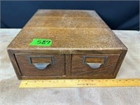 Oak 2 drawer file box