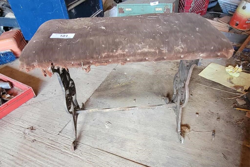 Antique Ornate Cast-Iron Bench