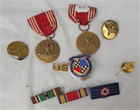 Vintage Military Pins & Medals Ww Ii & More