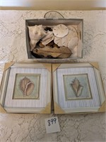 PAINTED TILE FRAMED WALL DÉCOR BOXED NEW MUSSEL