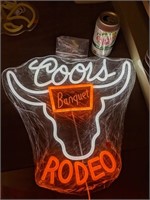 New LED Coors Banquet Rodeo Light Up Sign