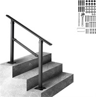 VEVOR Outdoor Handrail  3-4 Step  Black