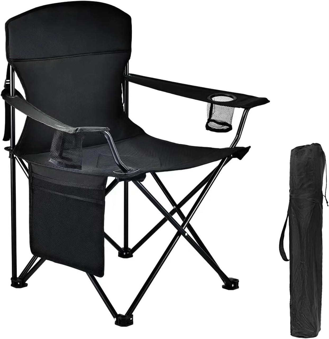 WUROMISE Camping Chair - Steel Frame  Black