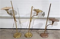 (3) Middle Century Flying Saucer Style Lamps
