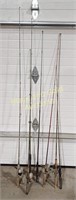 7 Fishing Rods - 5 w/ Reels