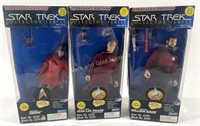 (3) 1995 Playmates Star Trek: Uhura, Picard etc
