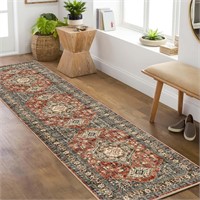 Lahome Oriental Rug - Brick Red  2'x 8'
