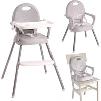 3-in-1 Adjustable Baby High Chair  Tray (Grey)