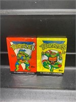 Two Vintage TMNT Turtles Sealed Wax Packs
