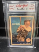 Babe Ruth Baseball Greats Card Graded 10