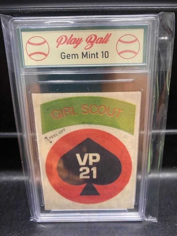 Rare 1960's Girl Scout Sticker Card Graded 10