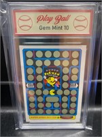 1982 Super Pac-Man Scratch Off Game Card Graded 10