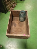 Rustic Wooden Box & Ball Canning Jar