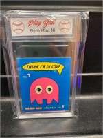 1982 Mrs. Pac-Man Sticker PINKY Graded 10-RARE