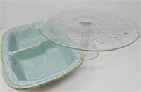 Cake Stand and Divided Casserole