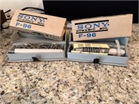 Two Sony F-96 Dynamic Microphones