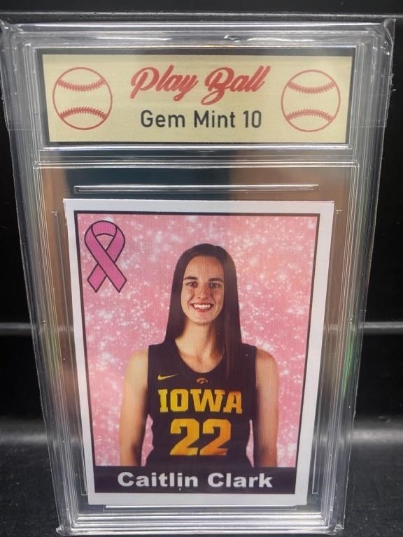 Caitlin Clark Breast Cancer Aware Card-Iowa Back