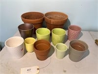 11 PLANTER POTS SOME NEW SOME USED